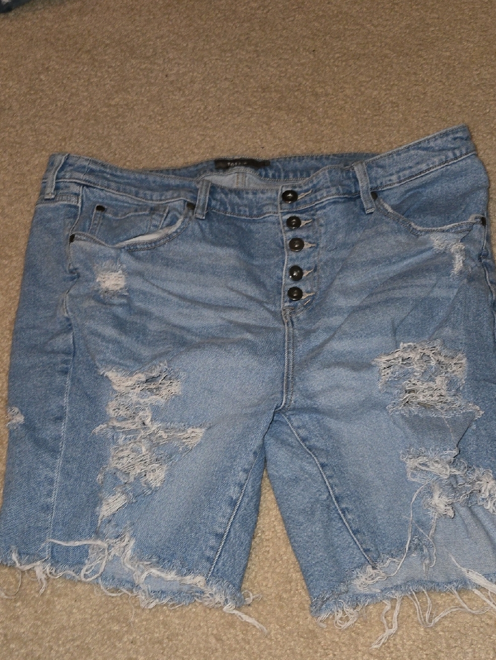 torrid Light Blue Distressed Denim Jean Shorts